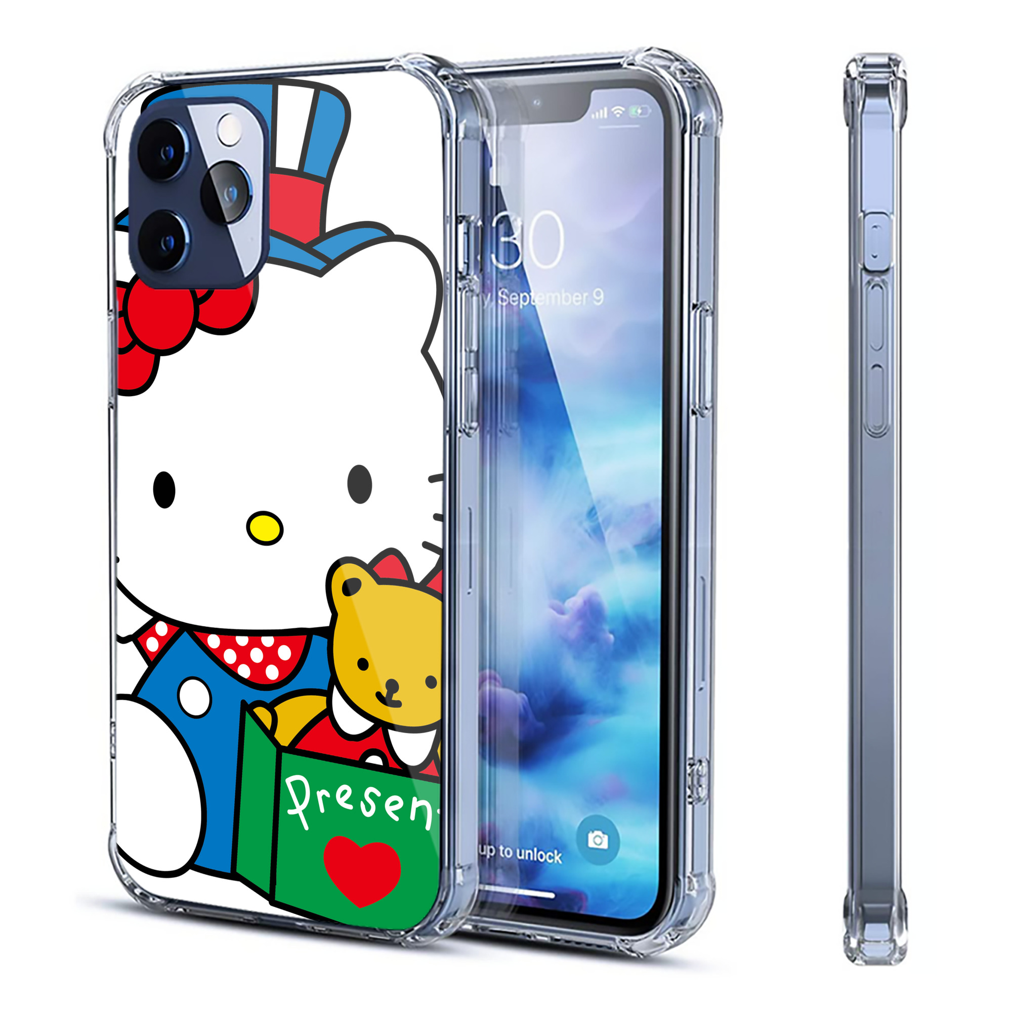 （画像用） Hello Kitty ハローキティ 【iPhone 12シリーズ対応】透明スマホケース（クリアソフトケース）